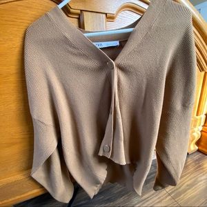 Zara Brown Knit Cardigan